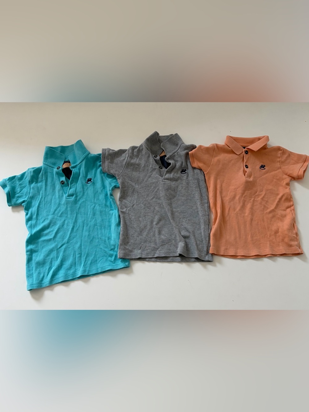 Up Baby Toddler Polo Shirt’s in Teal, Grey, and Orange- 3 Years